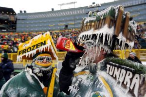 Fond du Lac 'Frozen Tundra Man' Jeff Kahlow in Wisconsin Lottery ad