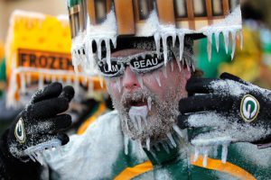 Fond du Lac 'Frozen Tundra Man' Jeff Kahlow in Wisconsin Lottery ad