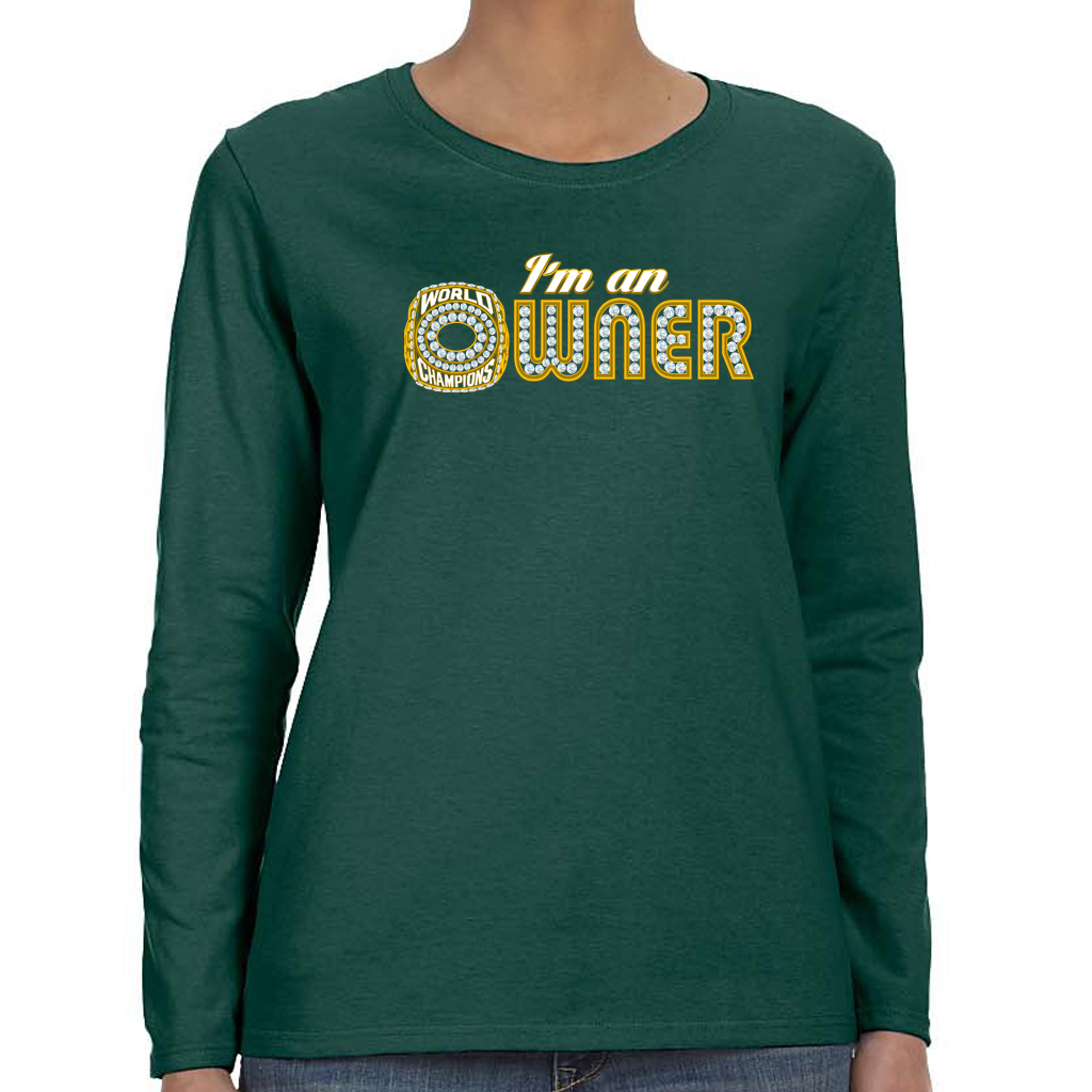 Owner Men's Green Long Sleeve T-Shirt - Die Hard Packer Fan