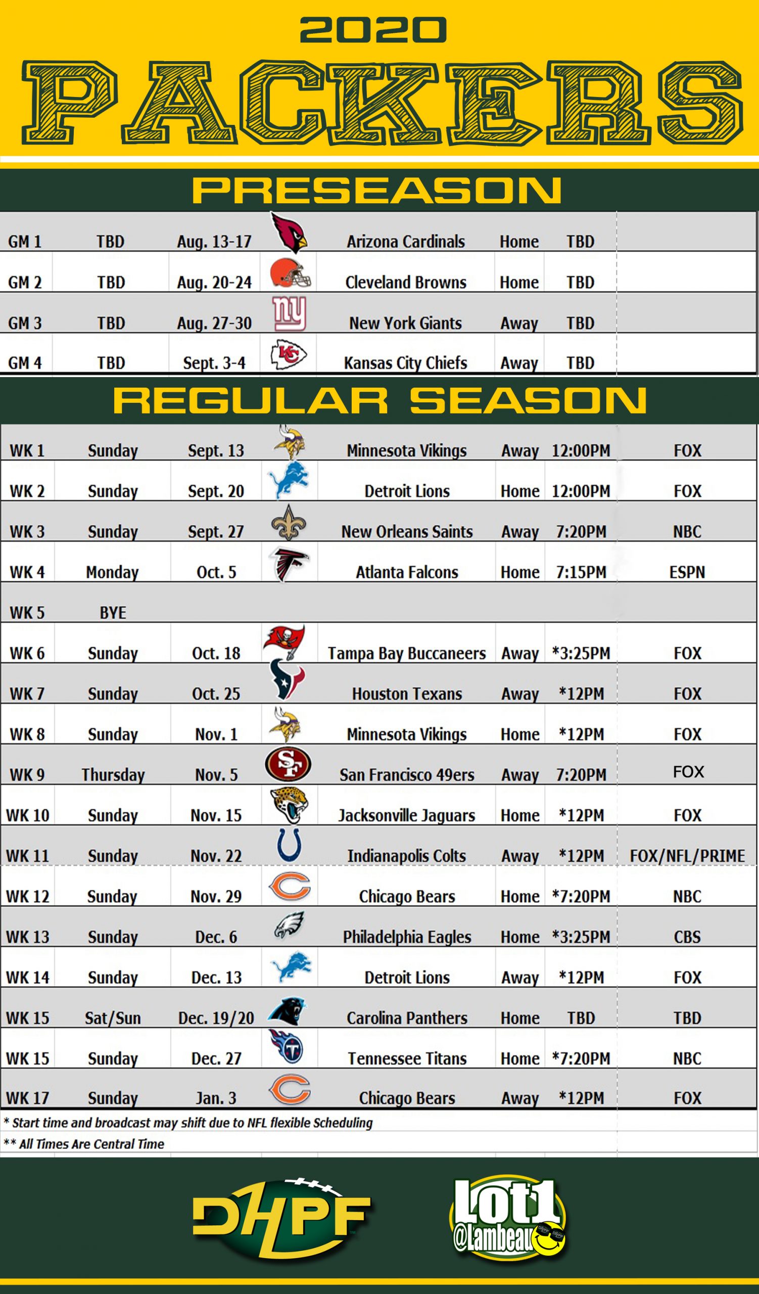 Packers Schedule 202424 Printable Rowe Wanids