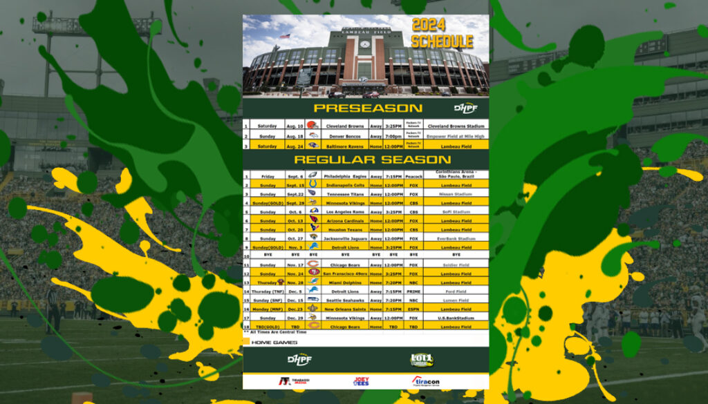 Packers 2024 25 Schedule Lissy Phyllys